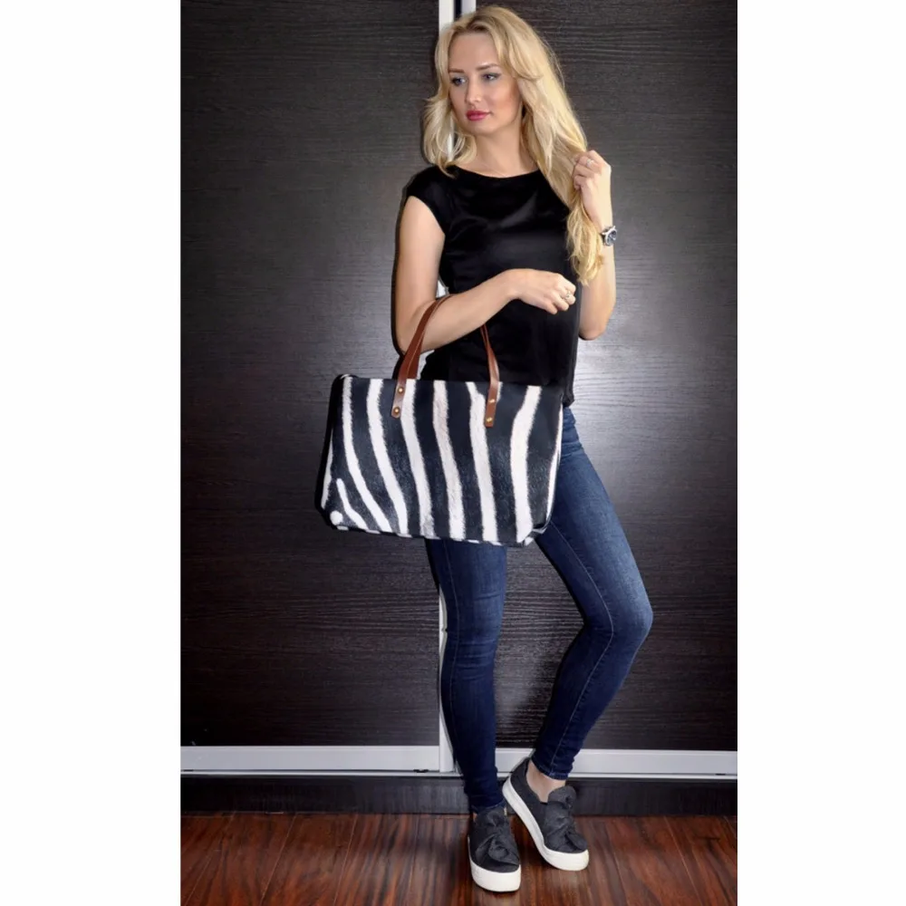 FORUDESIGNS جديد النساء حقائب و محافظ الكرتون رمادي السلوقي الإيطالي تصميم العلامة التجارية المرأة كبير حمل أكياس الإناث حقيبة كتف