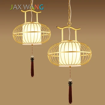 

Vintage Antique Light Bird Cage Pendant Lights Chinese Classical Style Wrought Iron Bird Cage Pendant Lamp Balcony Lamp Lighting