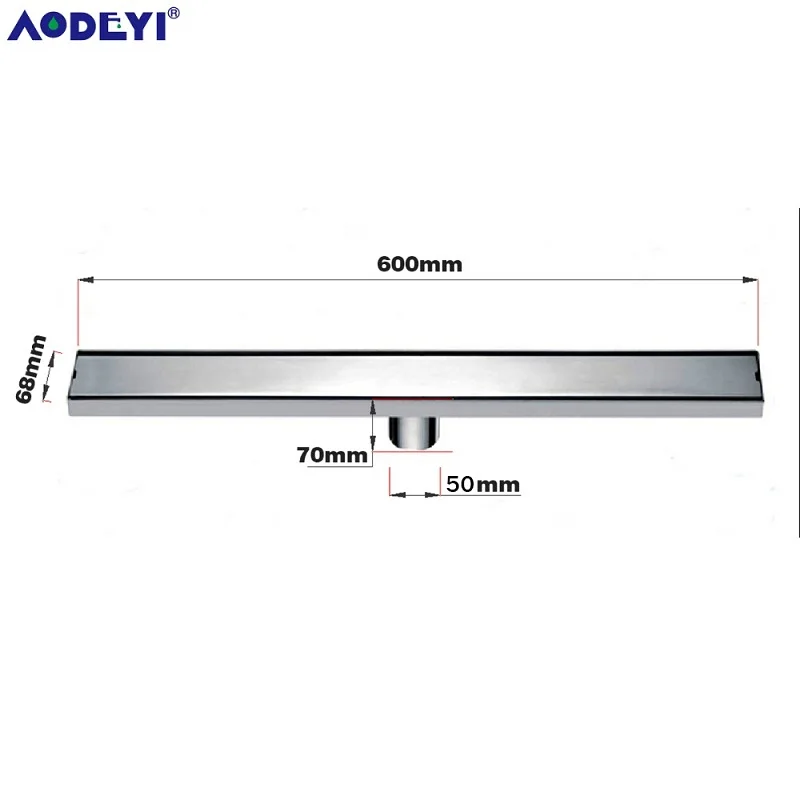 24 дюйма/60 см SUS304 нержавеющая сталь линейный Душ сливной плитки инкрустация Wetroom напольный сливной фильтр 11-212