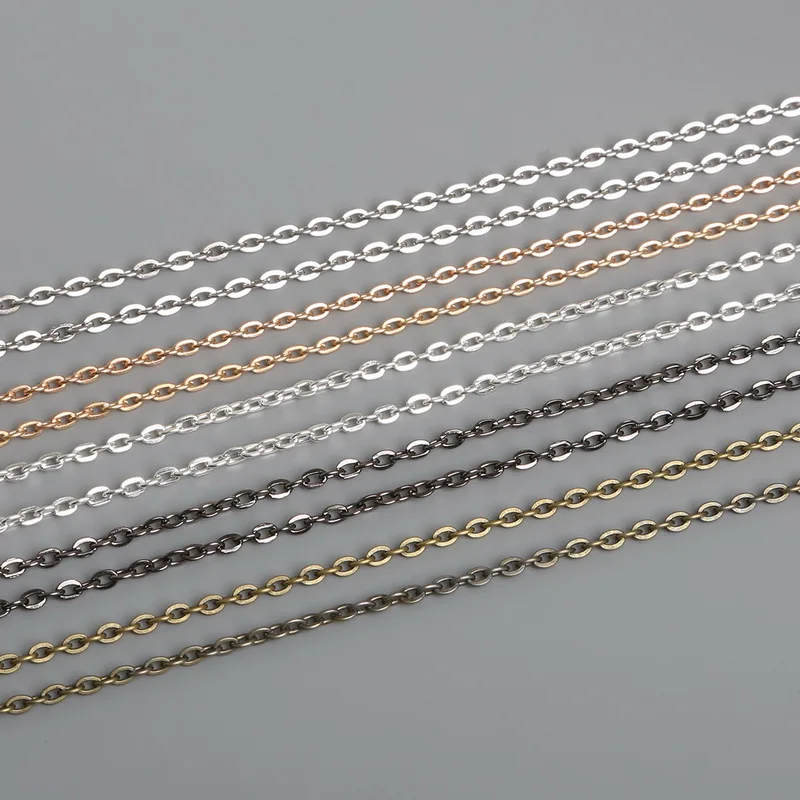 

Hot Sale Iron Metal Chain Findings 5 Colors Plated Necklace Chains10m/lot for DIY Necklace Bracelet Jewelry Findings Making