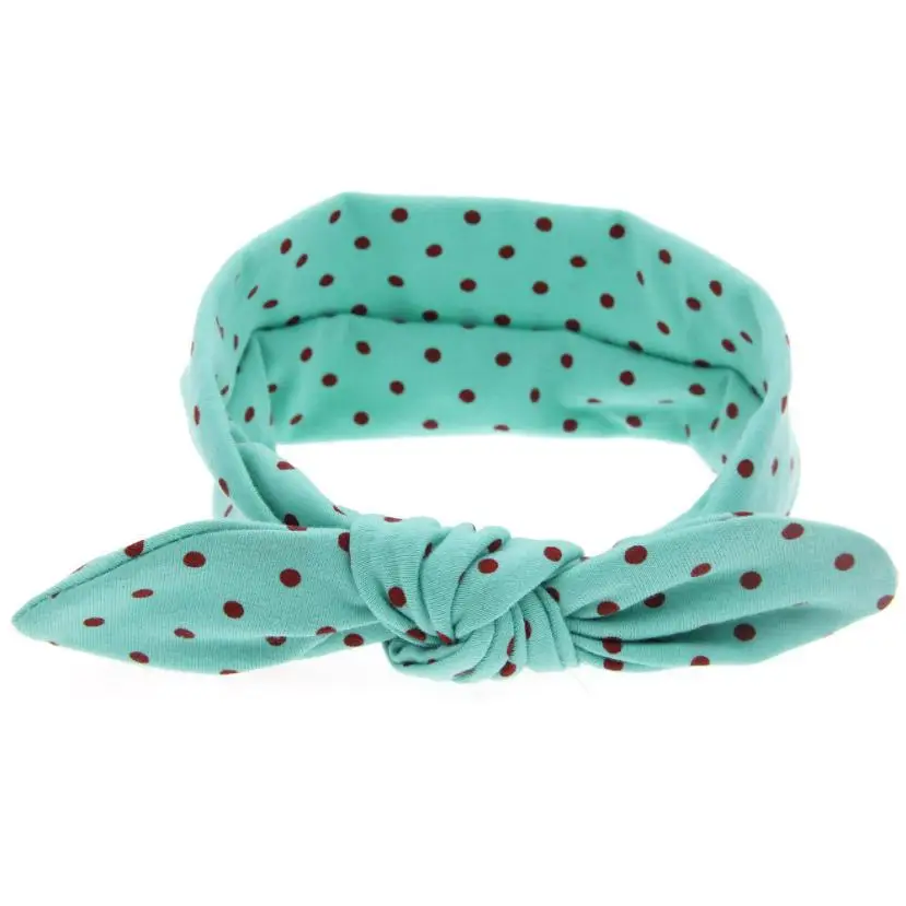 

2018 New Fashion children Rabbit Ears Elastic Wave Point Bowknot Headband hot sale drop shipping Jan 26