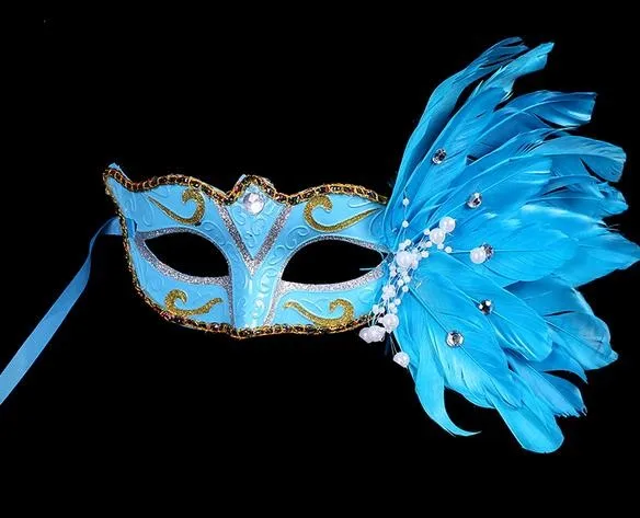 colored drawing feather gem pearl mask lady halloween mardi gras