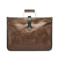 Винтажный кожаный коричневый/черный мужской портфель деловая сумка-тоут для ноутбука мужские сумки через плечо большая сумка
