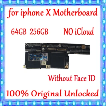 

NO iCloud For iPhone X Motherboard Without Face ID 100% Original Unlocked For iPhone X Logic Board 64GB 256GB With Chips