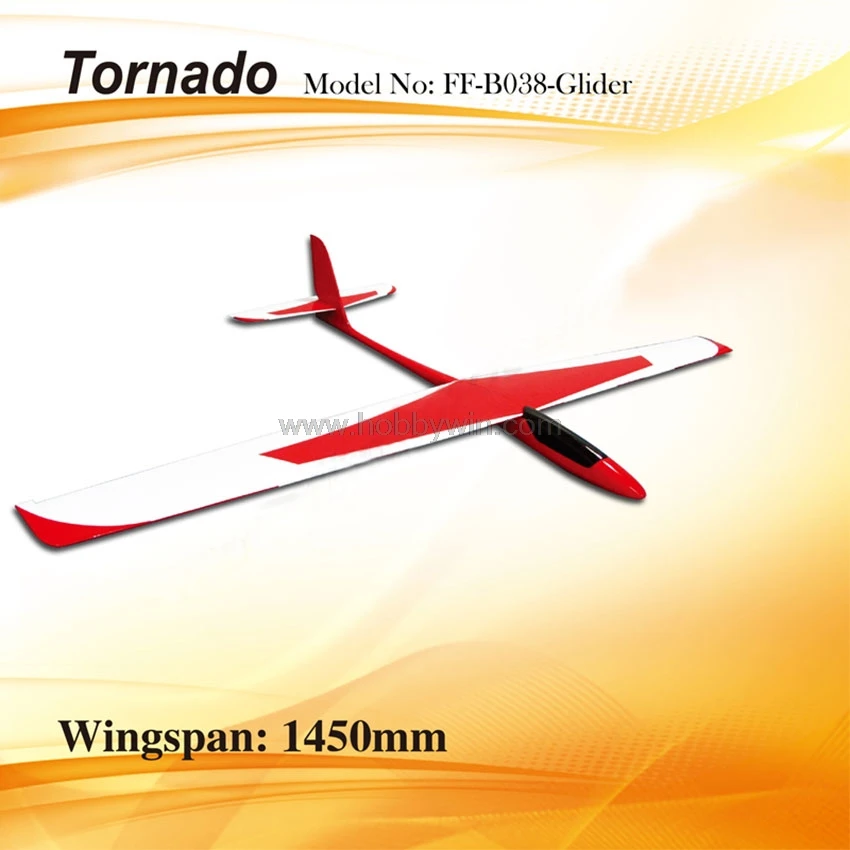 Tornado склон планер 1450 мм 57in RC модель самолета из стекловолокна unpower Sailplane без