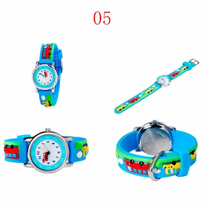 Кварцевые часы с милым мультяшным животным, детские наручные часы с силиконовым ремешком