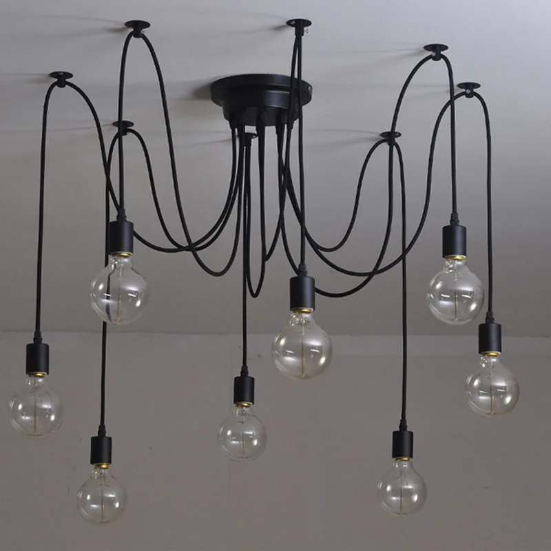 10 Lights Edison Retro Spider Industrial Pendant Light 110 220v E27 10 Lights Edison Retro Spider Industrial Pendant Light 110 220v E27 Vintage Diy Hanging Lamp Fixtures In From