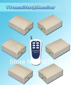 

High Quality 315MHz 433mhz AC 220V 30A 3000W 1 CH High Power RF Wireless Remote Control Switch System 1 Transmitter& 6 Receiver