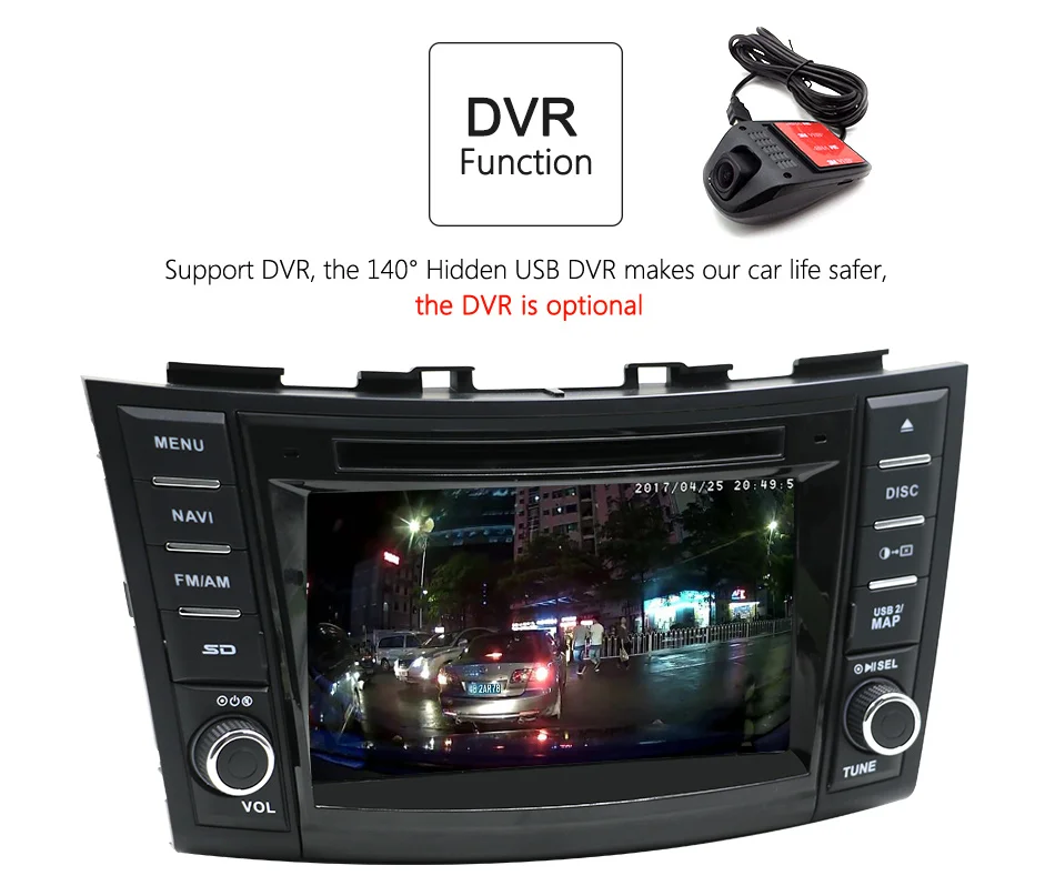 Best Eunavi 2 Din Android 8.1 Car Dvd Player For Suzuki Swift 2011 2012 Radio Stereo GPS Navi Touch screen Control Free Camera Map 11