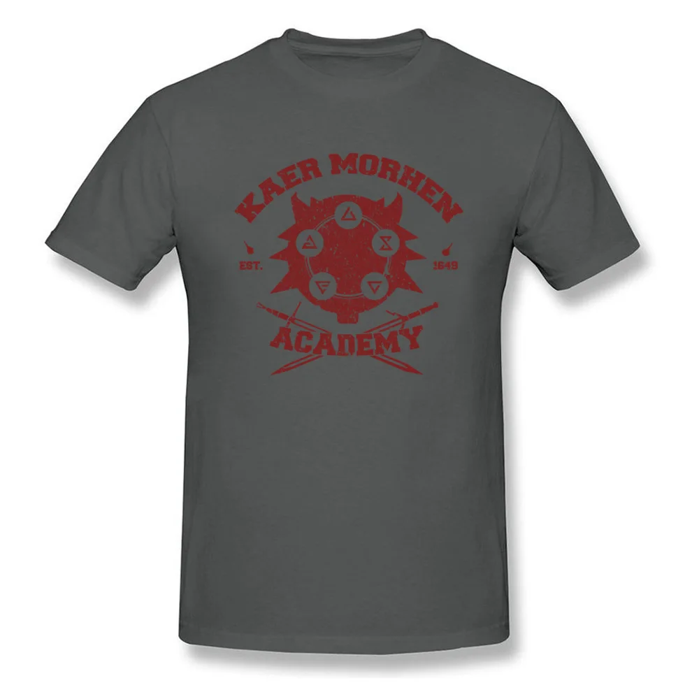 Printed T-Shirt Funny Crew Neck Kaer Morhen Academy 100% Cotton Men Tees Design Short Sleeve Tee Shirts Wholesale Kaer Morhen Academy carbon