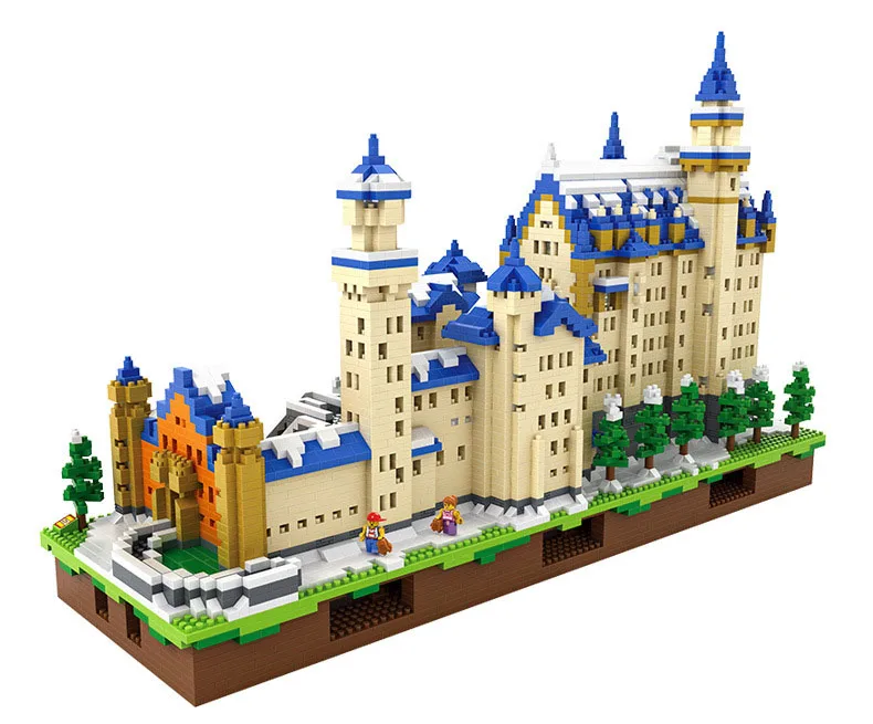 LOZ Architecture New Swan Stone Castle DIY Mini Diamond Building Nano Blocks Toy