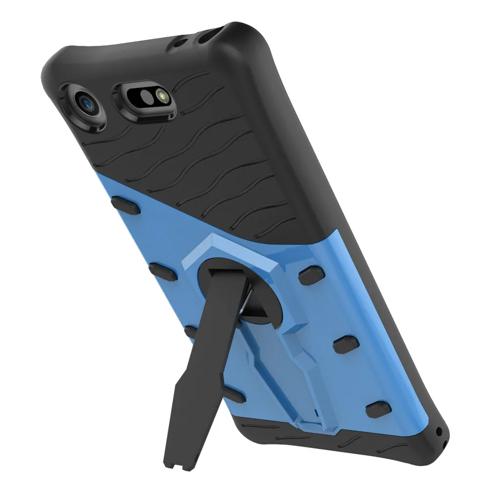 

mobile cell phone Sniper Hybrid Robot Armor ShockProof 360 Kickstand Back Soft Case Cover For sony Xperia XZ1 Compact