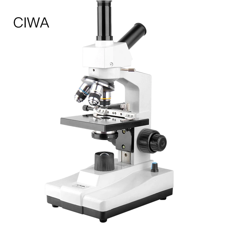 CIWA Профессиональный 1600X биологический микроскоп бинокулярный бинокль HD исследовательский обучающий светодиодный монокулярный HD микроскоп с подсветкой