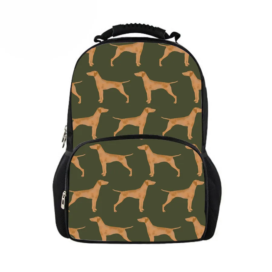 

Customized Men's Backpack Vizsla Dogs Printing Middle School Backpack for Teenager Boys Rucksacks Kids Travel Bags Mochila 2018