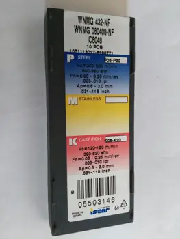 

ISCAR 10 PCS CARBIDE INSERT WNMG080408 NF IC8048