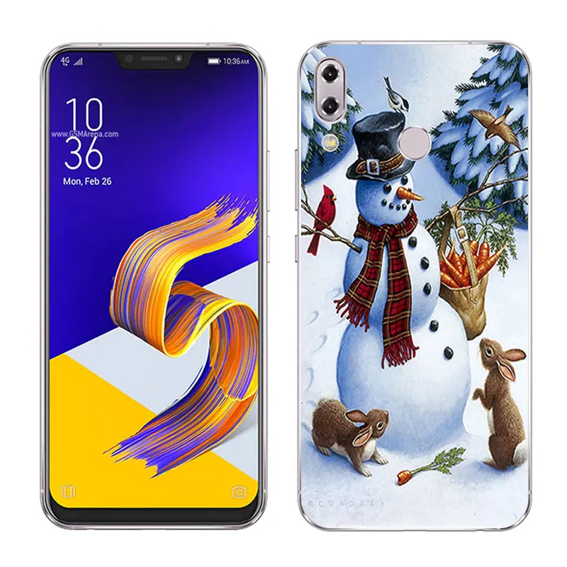 Для Asus Zenfone 5z ZS620KL/Asus Zenfone 5 ZE620KL мягкий чехол для телефона силиконовый для Asus ZS620KL чехол X'mas Day Painted Capa