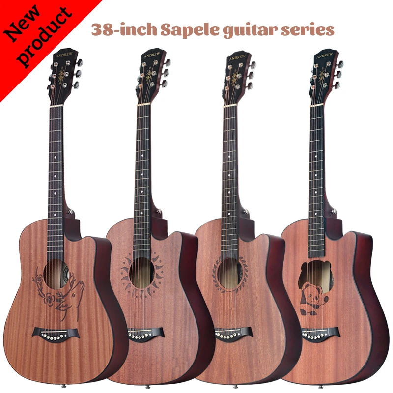 

Andrew 38 inches folk guitar sapele body acoustic guitar