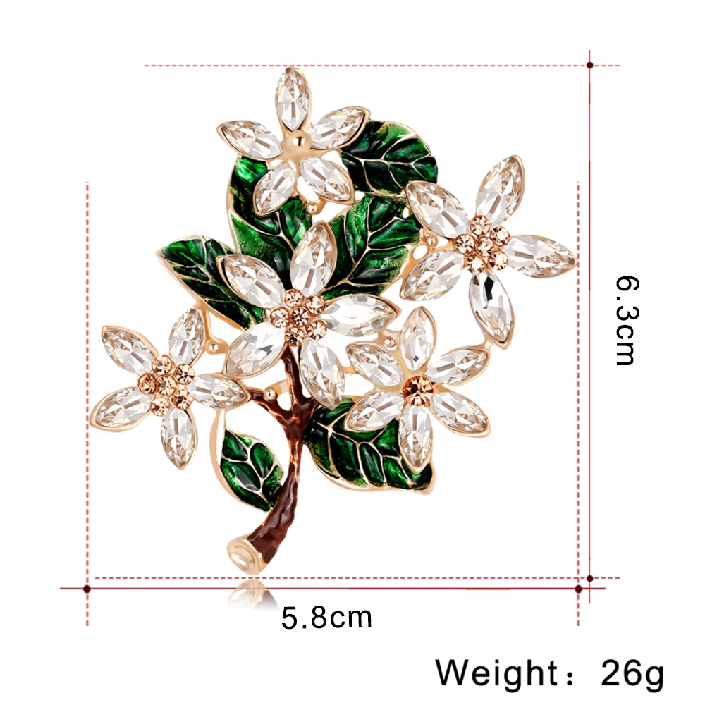 Модные Листья цветы кристалл эмаль булавки и броши для женщин Свадебные букеты золотого цвета брошь ювелирные изделия нагрудные булавки