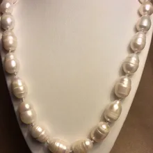 Красивое белое жемчужное ожерелье в стиле барокко, 10-12 мм, 1" AAA, белое серебро, кварцевый кристалл, для женщин, для свадьбы