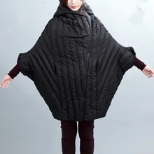 Фирменный дизайн зима новая мода рукав летучая мышь 90% белый утиный пух женское пуховое пальто с капюшоном gx1159 прямая поставка