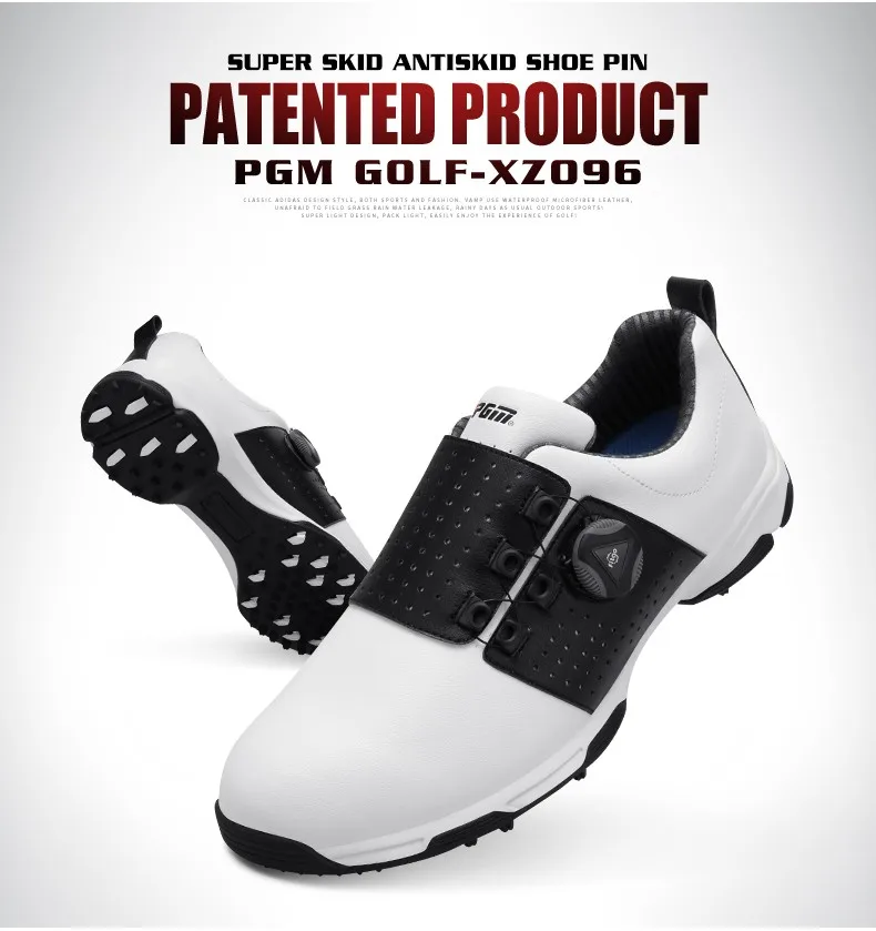 PGM обувь для гольфа мужская Водонепроницаемая дышащая противоскользящая обувь для гольфа вращающаяся обувь спортивная обувь с пряжкой мужские фиксированные кроссовки для гольфа