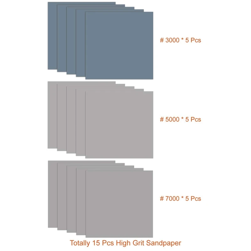 15 шт. 9X11 дюймов высокая зернистость Влажная и сухая наждачная бумага ассортимент 3000 5000 7000 для принадлежности для автомобиля краска