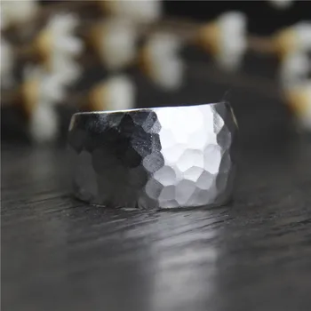 

Silver Jewelry Thailand Chiang Mai Handmade Silver S999 Sterling Silver Wide Version Ring Ladies Models Silverware Index Ring