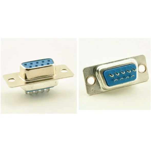 10PCS New RS232 Serial Port Connector DB9 Female Socket+Shell Plastic Plug Connector 9pin COM Socket Adapte