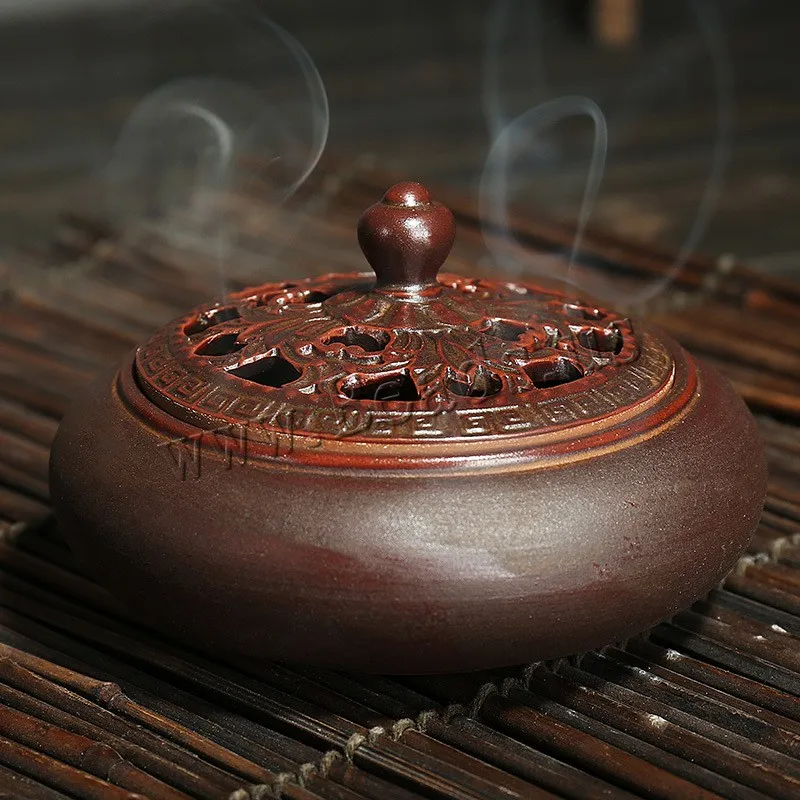 Ceramic Incense Burners Portable Porcelain Censer Buddhism Incense Holder Gift Ornaments Creative Home Decor Simple Decoration