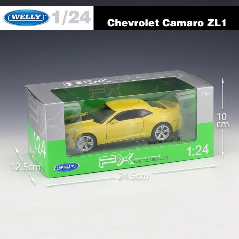 WELLY 1:24 Chevrolet Camaro ZL1 спортивный автомобиль литая под давлением модель красный автомобиль игрушка для детей подарки игрушки оригинальная коробка