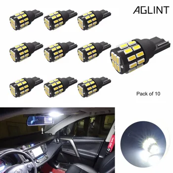 

AGLINT 10X W5W LED lamp 3014-30SMD Chipsets T10 LED Bulbs 194 168 2825 For Car Interior Map Door Dome Reading Light White 12-24V