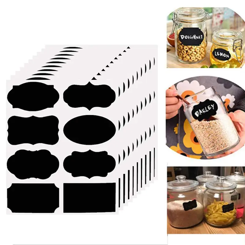 

Waterproof Chalkboard Kitchen Spice Label Stickers Home Jam Jar Bottle Tags Blackboard Labels Stickers Multi-piece Package