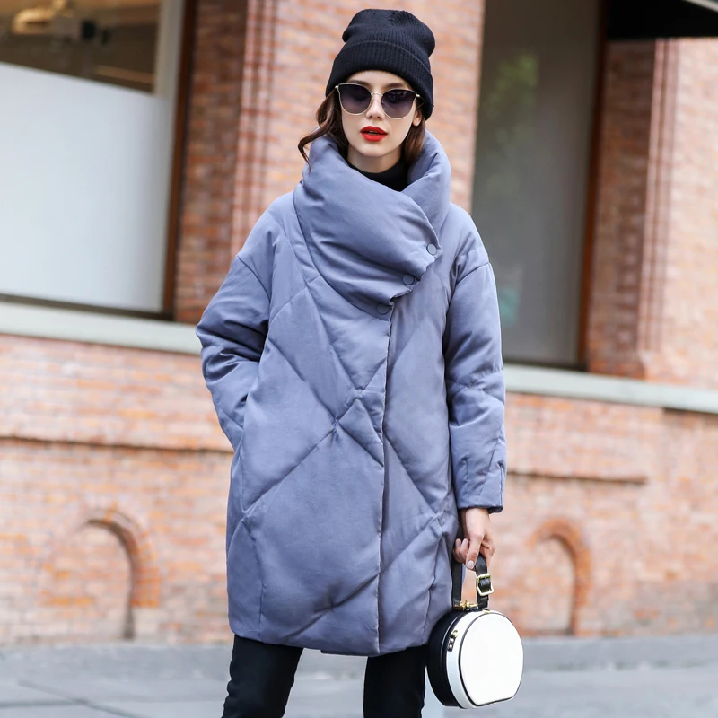 Duck warm Coat Women Winter Clothing 2018 Female Jacket High Quality Knee Length Vintage Down Jacket For Women Parka Overcoat