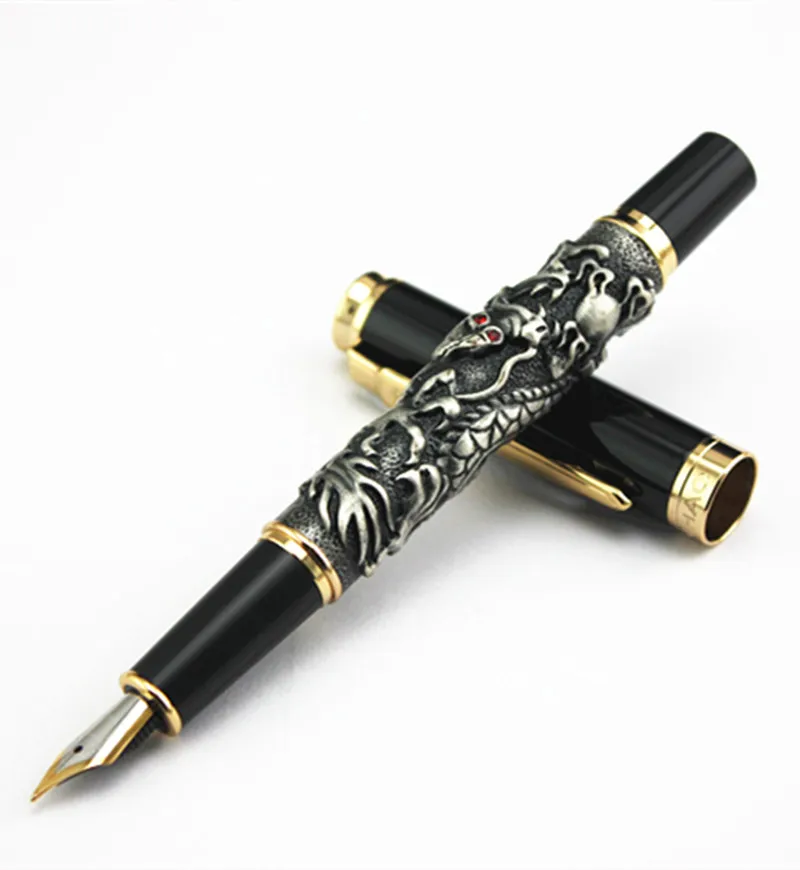Роскошные подарочные ручки Jinhao металлическая перьевая ручка с драконом 0 5 мм