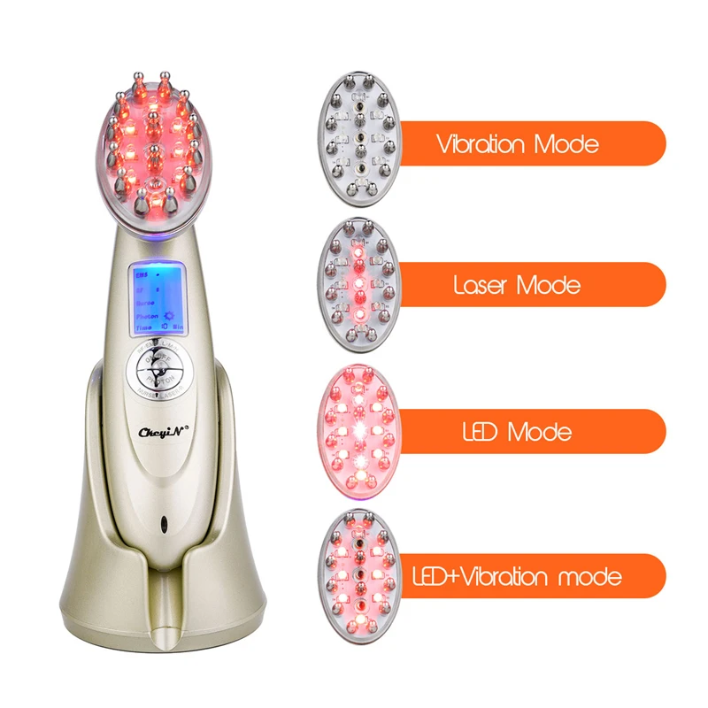 Cepillo eléctrico para el crecimiento del cabello con láser, tratamiento contra la pérdida de cabello, luz infrarroja Nano, luz roja EMS, cepillo para el cabello con vibración Care46 - 1