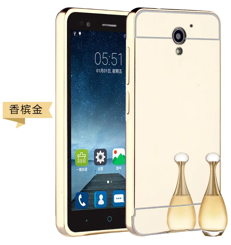 

Luxury Rose Gold Mirror Phone Case For ZTE Axon7 A2 V6+ V7Lite Alumimum Metal Frame shell Back Cover for ZTE Blade A610 Cover