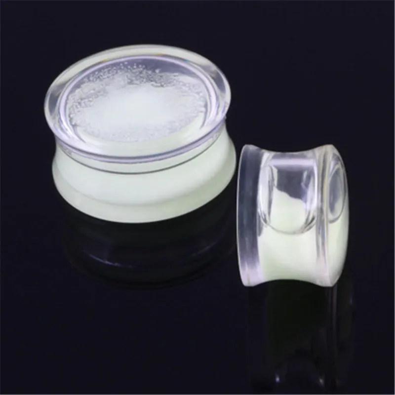 1 Pair Soft Luminous Silicone Ear Tunnles Plug Earskin flexible Gauges Flesh Ear Reamer Body Piercing Expander 4-25mm