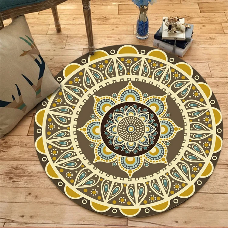 Персидская мандала, цветы, круглые ковры для гостиной, компьютерный стул, детский игровой коврик, коврик для гардеробной и ковров