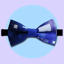 Как моды подарок ручной работы в стиле ретро синий креативный дизайн черный галстук-бабочка/вечерние свадебные упаковка коробки 1 шт