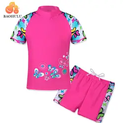 BAOHULU/Новые девушки купальник бабочка ребенок (UPF50 +) УФ-защита детей Купальные костюмы детские купальники пляж серфинг костюм