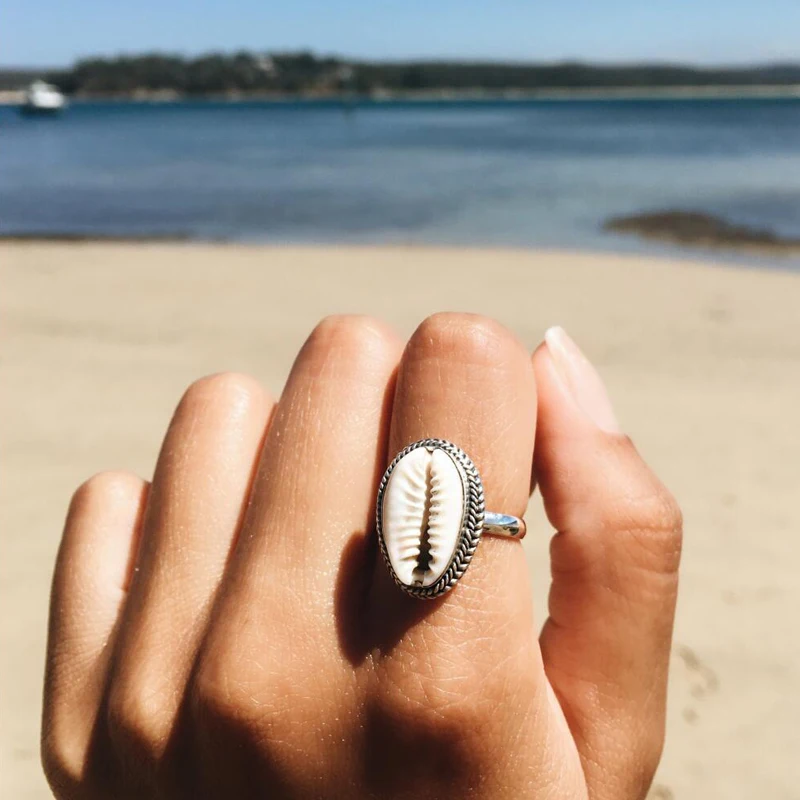 Antique Silver Shell Ring Midi Finger Knuckle Rings For Women Summer Beach Jewelry Anillos Accessories | Украшения и аксессуары
