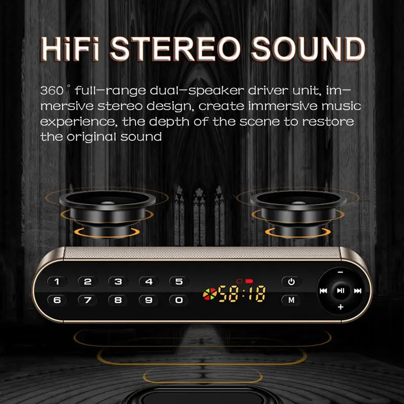 JUNKE HIFI Bluetooth стерео динамик Портативный беспроводной супер бас двойной Саундбар с микрофоном TF USB FM радио USB звуковая коробка колонка