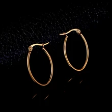 Créoles rondes Punk créoles lisses boucles d'oreilles Style Simple oreilles clair cercle boucles d'oreilles breloques pour femmes bijoux(China)