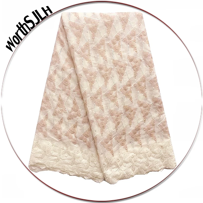 

Embroidery Men Dry Swiss Voile Lace Materials In Switzerland High Quality 2018 Cream African Nigerian Lace Fabric With Stones