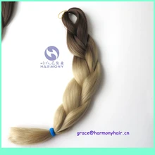 (1pack/lot) 24″ 100g synthetic blonde ombre jumbo braiding hair 4# brown+24# blonde color to make box braiding hair extensions