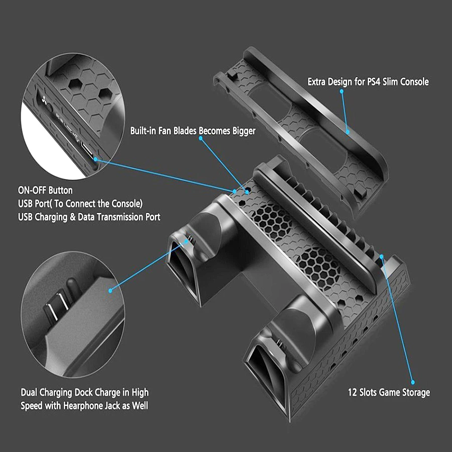 For-PS4-PS4-Slim-PS4-Pro-Cooler-Vertical-Cooling-Stand-PS4-Charger-with-LED-Indicators-Charging (2)