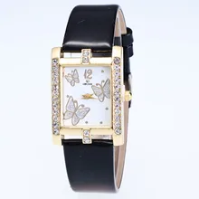 New PU Watch Leather Strap Women Watches Casual Beautiful Simple Round Shape Analog Business Quartz Wristwatch for ladies