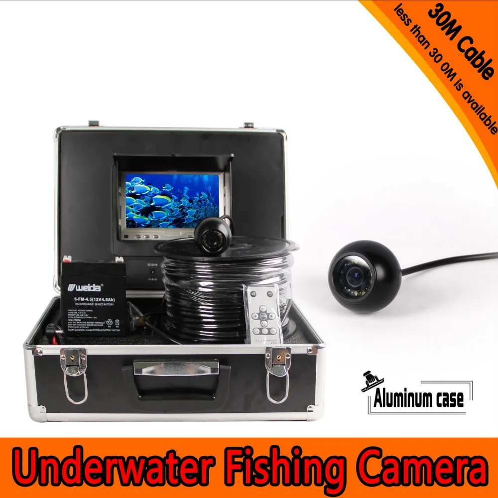 

Dome Shape Underwater Fishing Camera Kit with 30Meters Depth Cable & 7Inch TFT LCD Monitor with OSD Menu & Hard Plastics Case