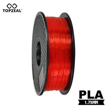 TOPZEAL Temizle 3D Plastik Filament PLA Filament 1.75mm 1 KG Boyutlu Doğruluk +/-0.02mm Şeffaf Kırmızı 3D için Yazıcı