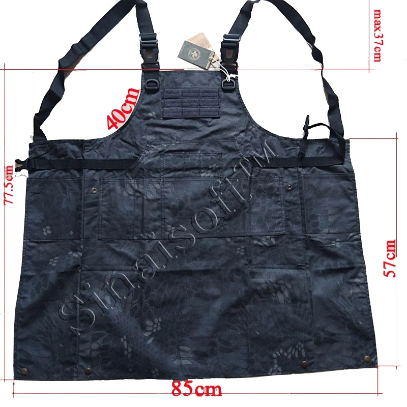 SINAIRSOFT  Unisex Sleeveless Tactical Vest Apron Pinafore Camouflage Technician Mechanic Apron Tactical Multicam LY1402